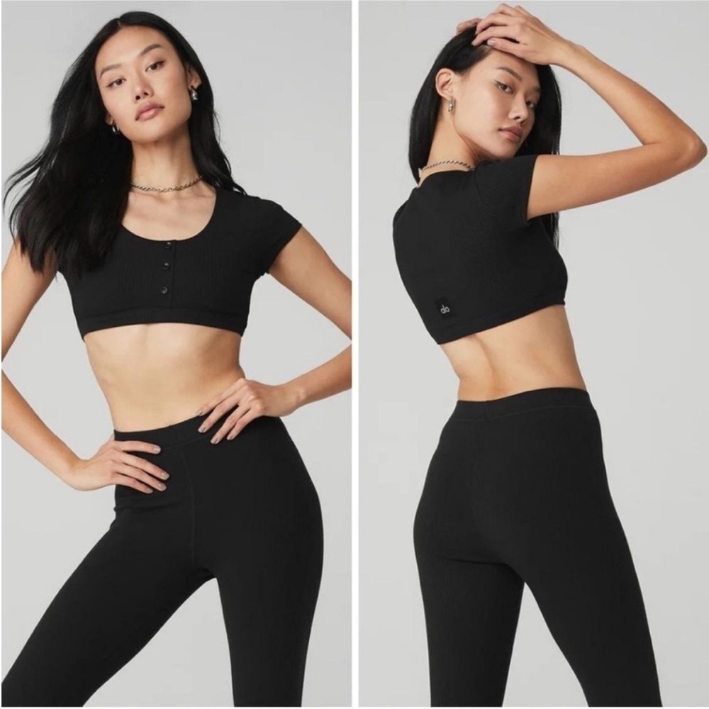 Alo Yoga Blissful Henley Bra Top